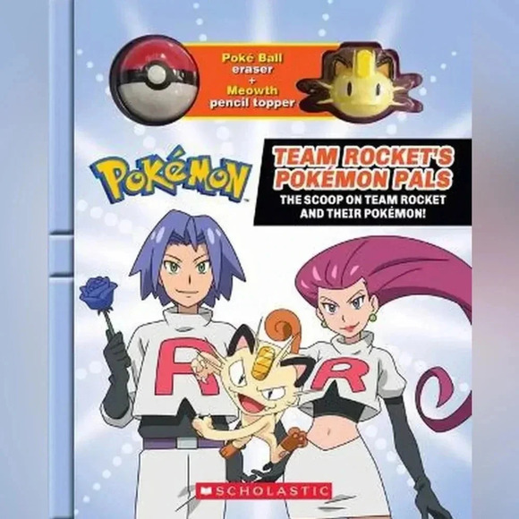 Team Rocket s Pokemon Pals Pokè Ball Eraser Pencil Meowth Topper Jessie James - Picture 1 of 3